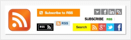 Examples of RSS feed icons