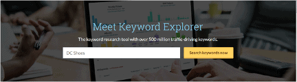 Moz keyword planner dasboard