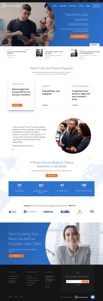 Global Partners Training | Website | Vital Design