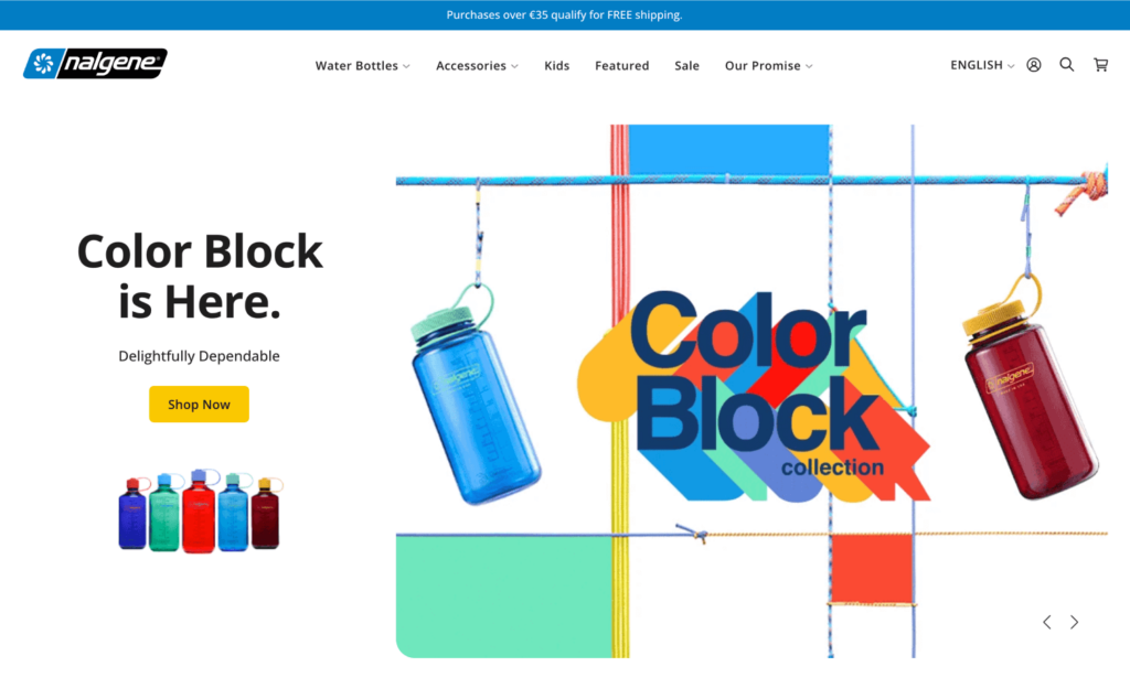 Adobe Commerce (formerly Magento) vs Woocommerce: Find the Best Fit for Your Business 3 homepage of Nalgene's website