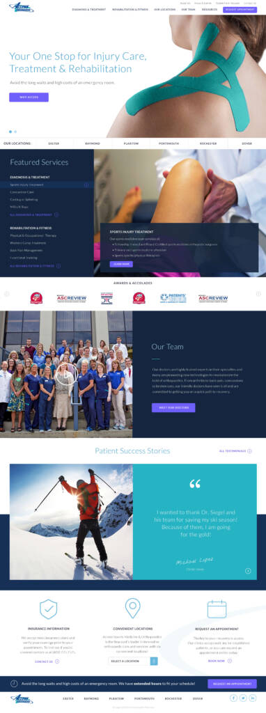 Access Sports Medicine Website Vital Design