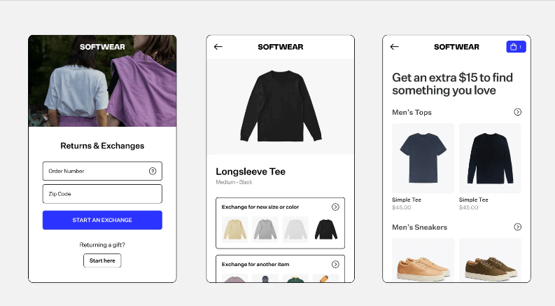 The Role of Micro-Moments in Customer Journey Mapping 2 A mobile app interface displaying various clothing items alongside a shopping cart icon for easy online shopping.