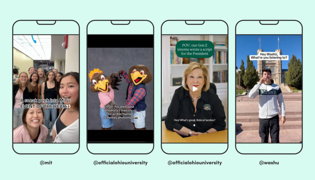 different institutions participating in viral trends