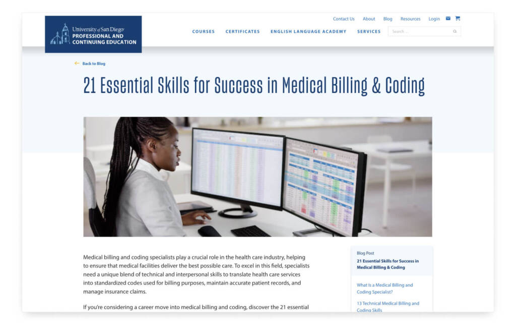 University of San Diego PCE | SEO Content Strategy 6 USD PCE Blog