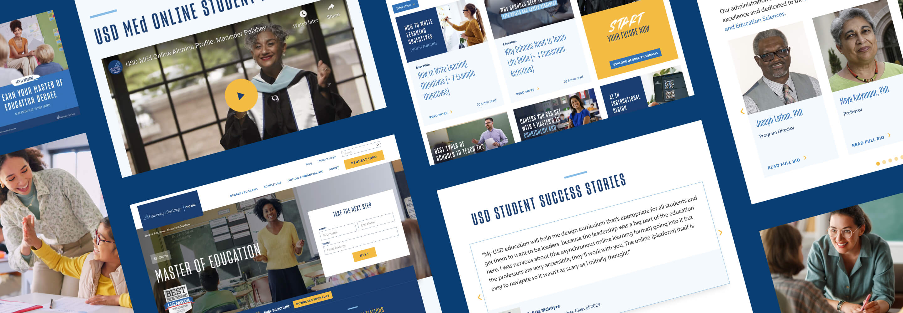 University of San Diego Online Degrees | SEO Content Strategy 7 USD Screens