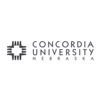 Concordia University Nebraska logo with geometric symbol and text.