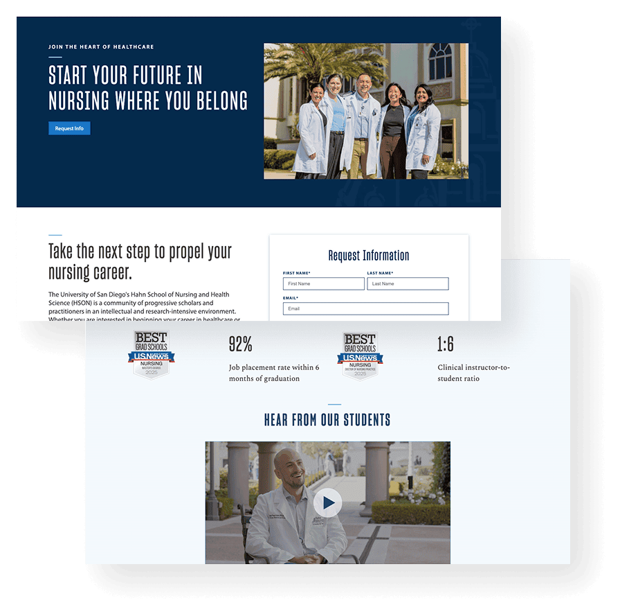 USD Hahn Nursing School | Paid Media Case Study 5 University of San Diego's Hahn School of Nursing and Health Science landing page