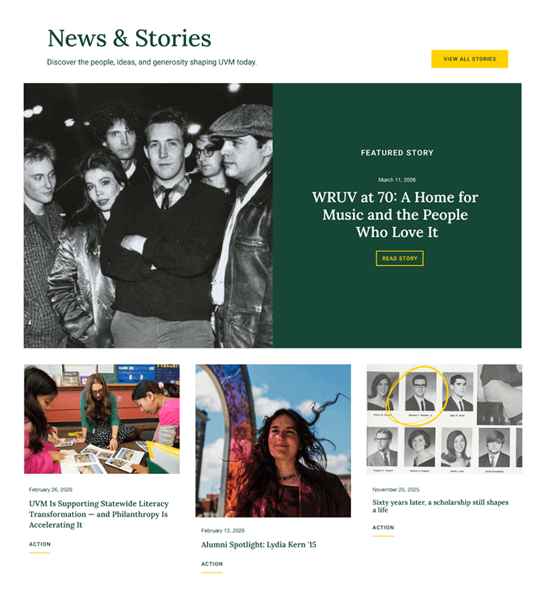 UVM Foundation | Website 6 news stories