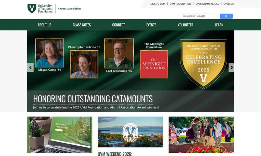 UVM Foundation | Website 3 uvm alumni hp