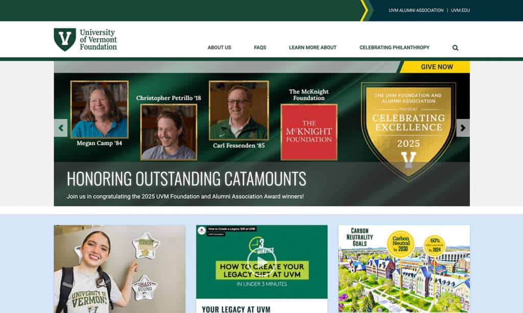 UVM Foundation | Website 2 uvm foundation hp