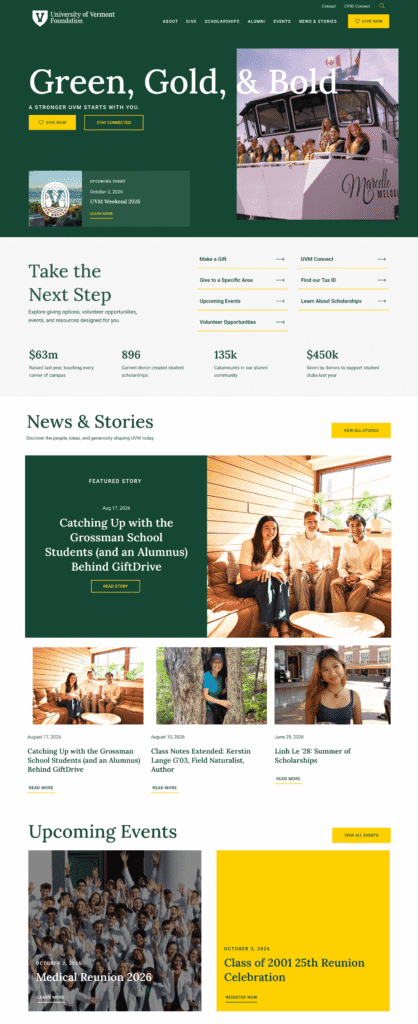 UVM Foundation | Website 4 uvm hp2 1