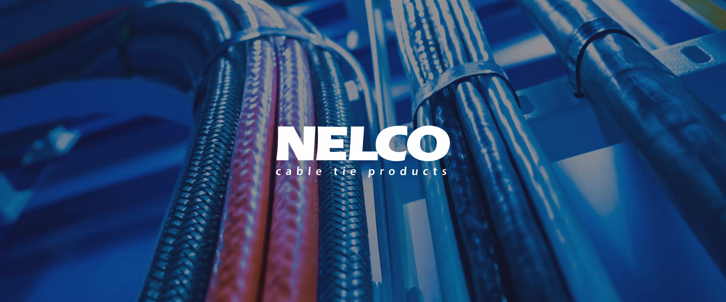 Nelco Products 1 Nelco logo on top of an image of wires with cables